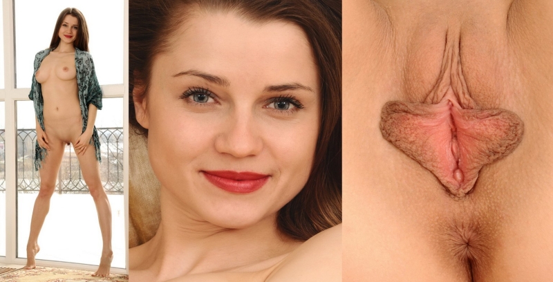 Лицо и вагина фотомодели