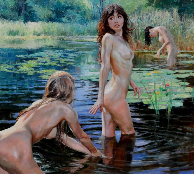 Художественное ню купальщицы